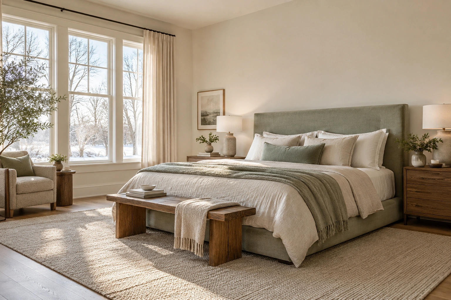 Peaceful home interior with natural light